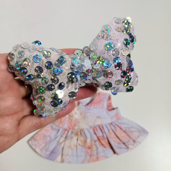 Disney Princess Cinderella Dress with Matching Sequin Bow Labubu Outfit - Picture 6 of 6